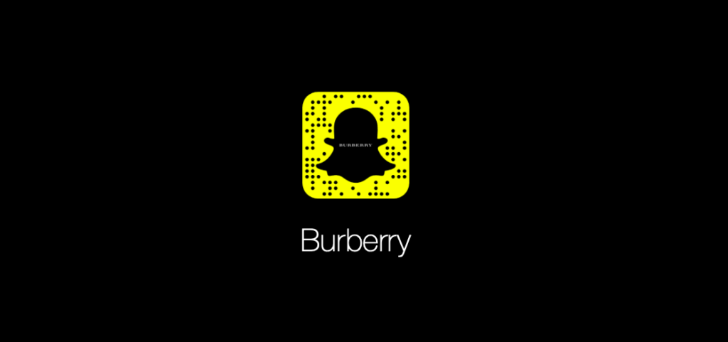 An image of Burberry's Snapchat code, a social media savvy brand.