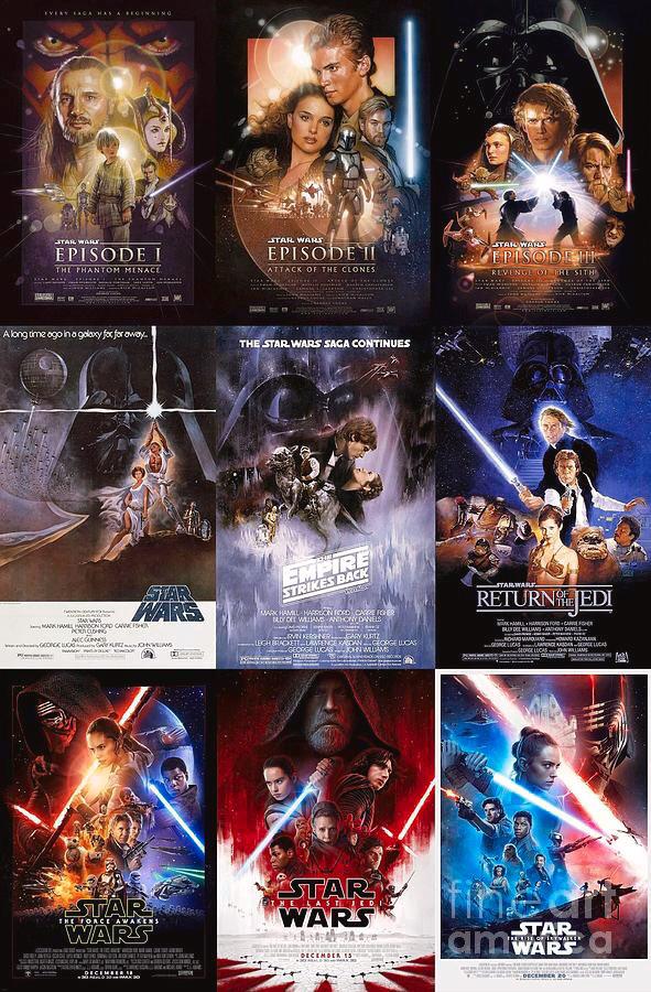 A collage of every Star Wars theatrical poster.